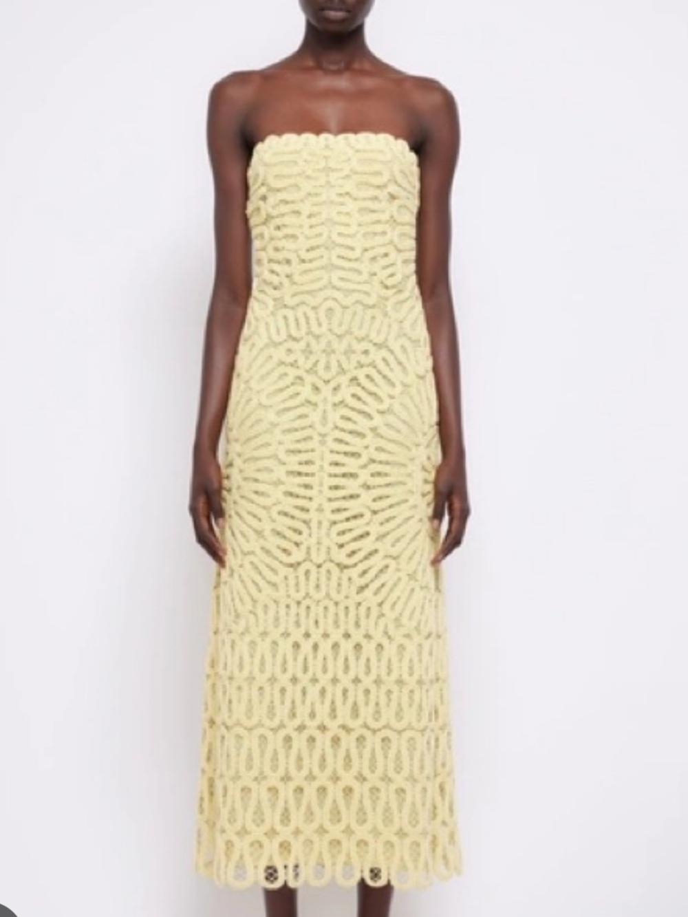 Simkhai Yellow Elise Crotchet Dress